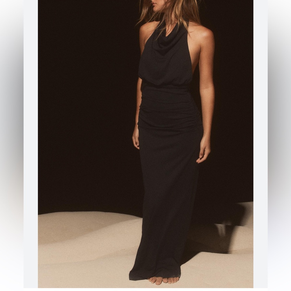 Elegant and Simple Black Backless Dress - Size XS